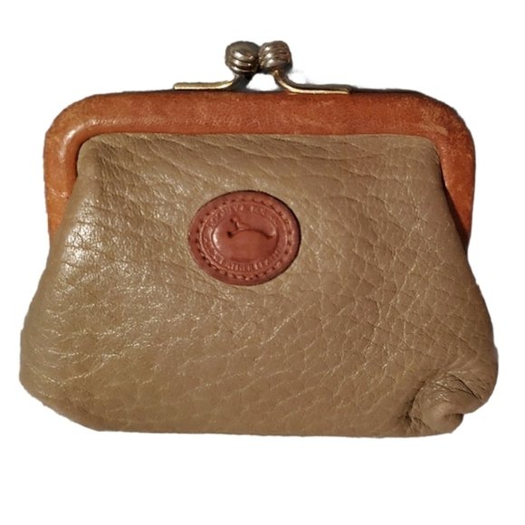 Dooney & Bourke Leather Coin Purse Kiss Lock Vinta